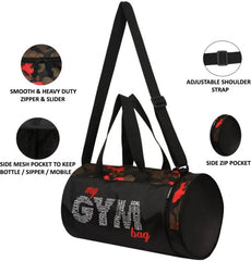 Emmcraz Red Gym Bag Combo (4-in-1 includes Shaker, Gym Gloves, and Wristband)