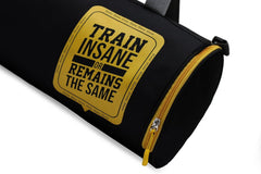 Emmcraz Black & Yellow Leatherette Gym Bag Combo (4-in-1 includes Shaker, Gym Gloves, and Wristband)