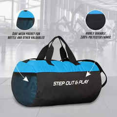 Emmcraz Black & Blue Unisex Gym Bag Combo (4-in-1 includes Shaker, Gym Gloves, and Wristband)